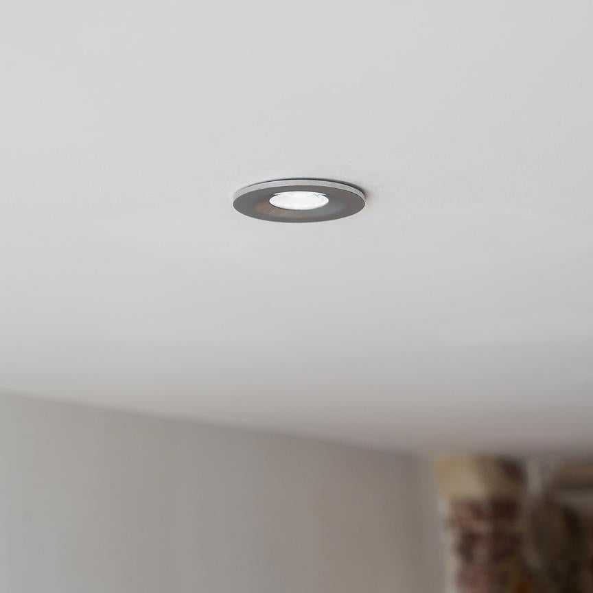 Soho Polished Chrome LED Downlights, Fire Rated, Fixed, IP65, CCT Switch, High CRI, Dimmable