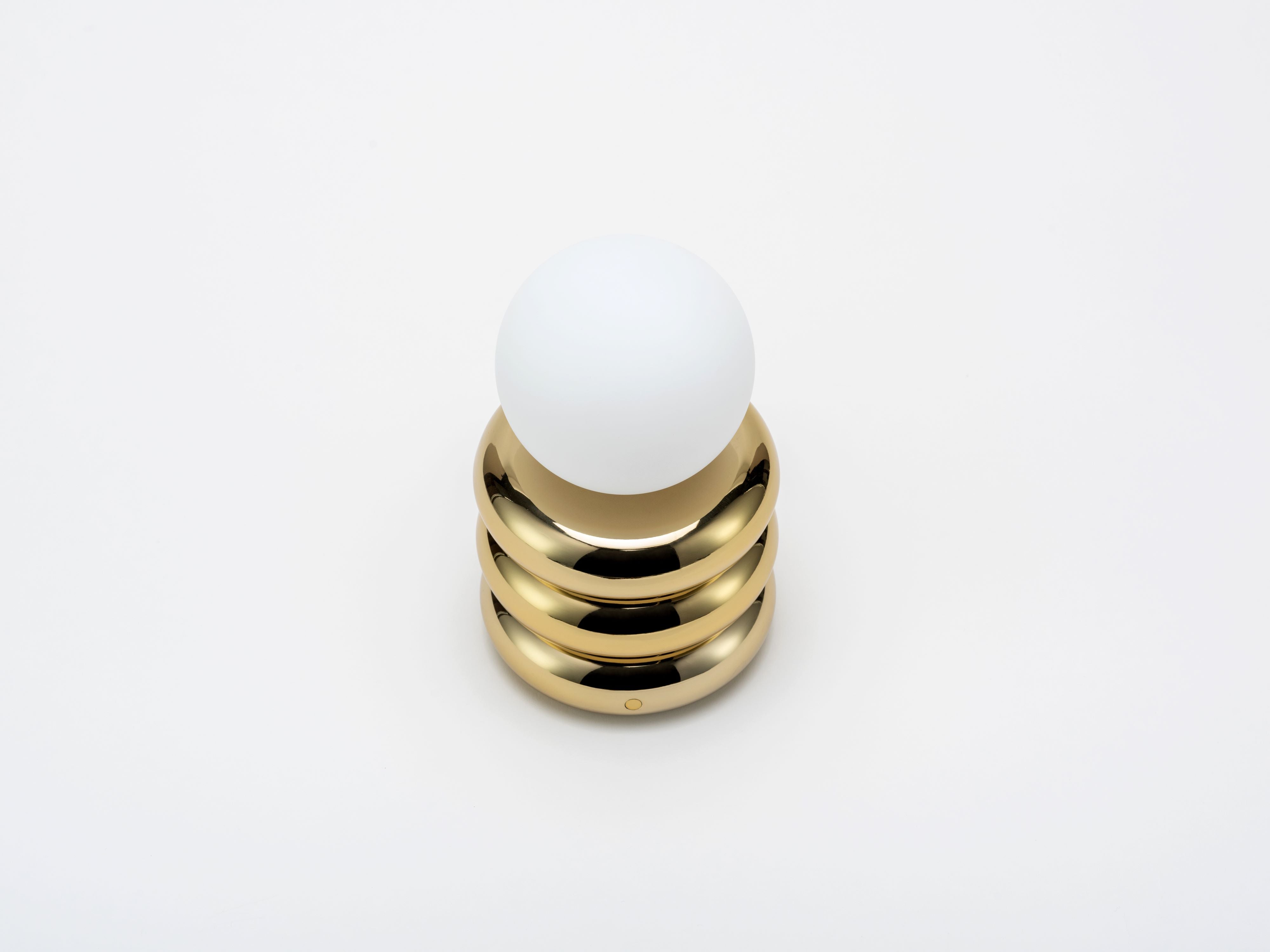 Brass Rechargeable Table Lamp,from above view.