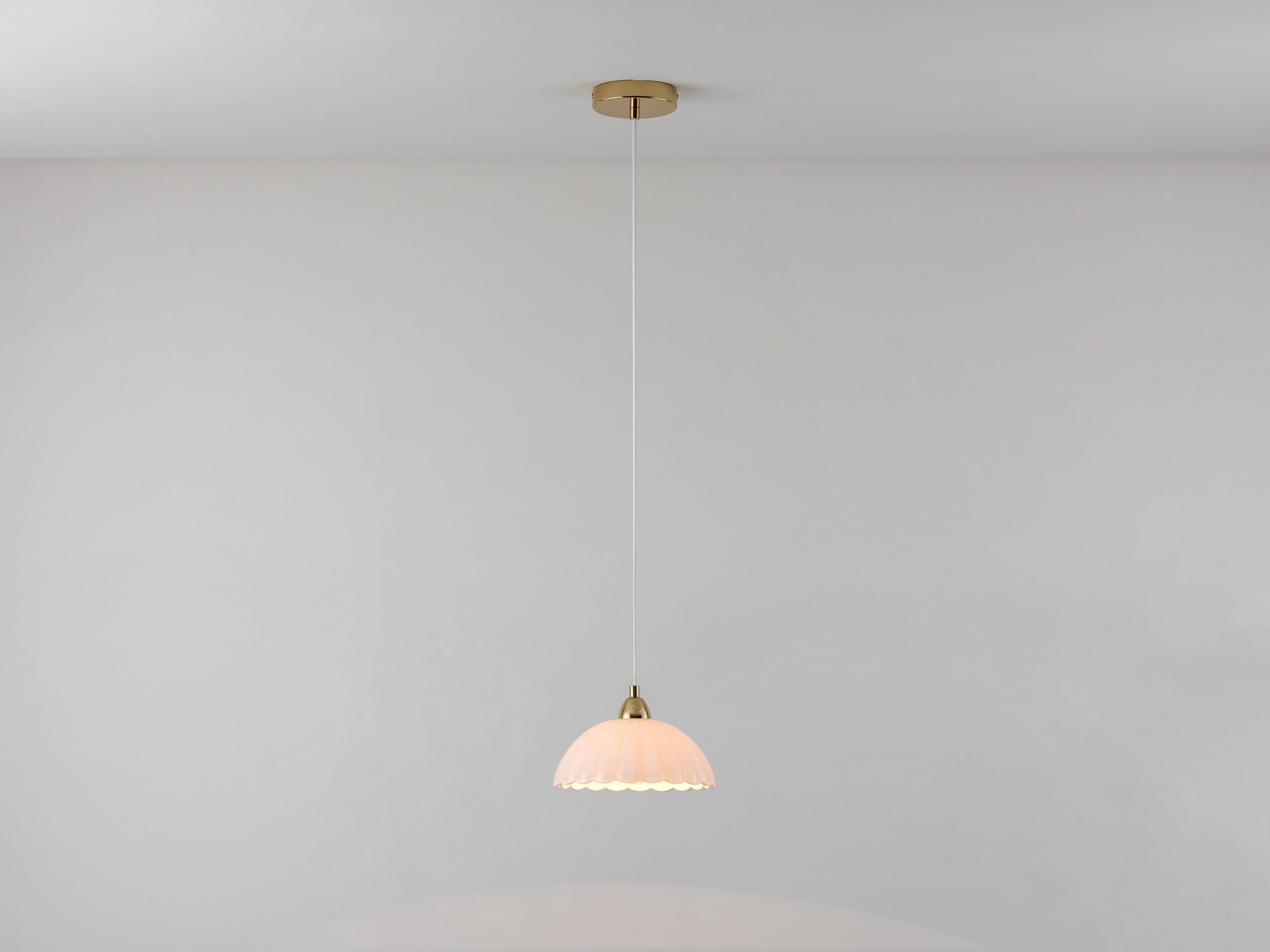 Flower Glass Pendant Ceiling Light, front on