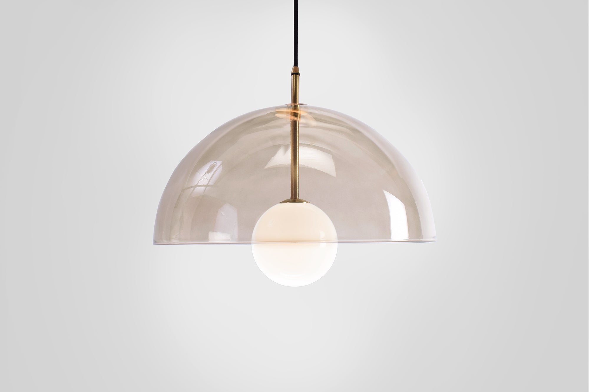 Deco Pendant Light, smoked front view.