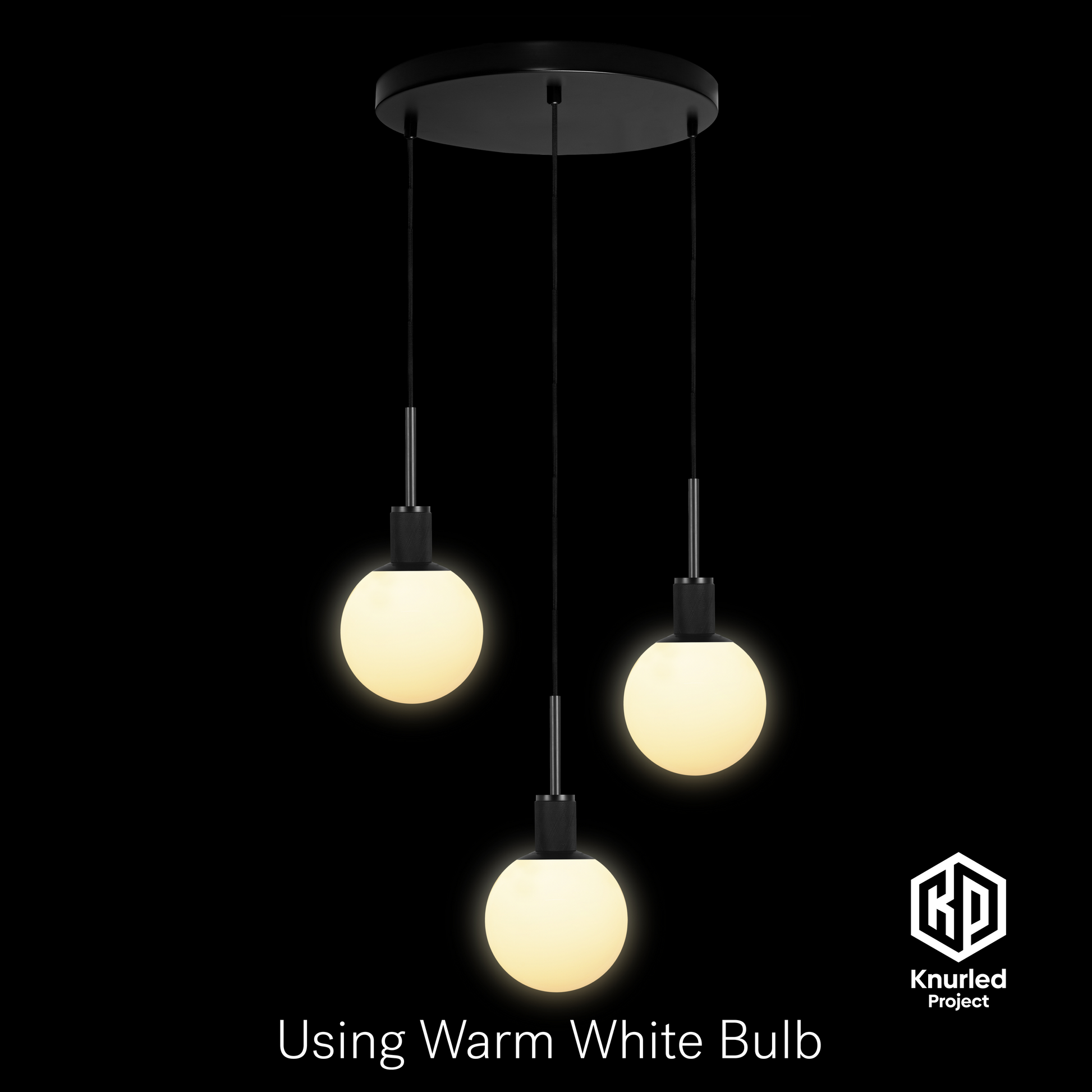 matte black 3 drop pendant light 150mm opal shade product photo 7