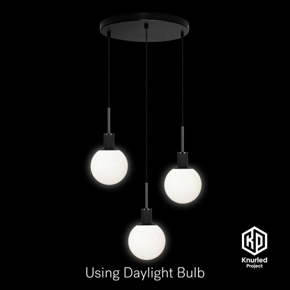 matte black 3 drop pendant light 150mm opal shade product photo 6