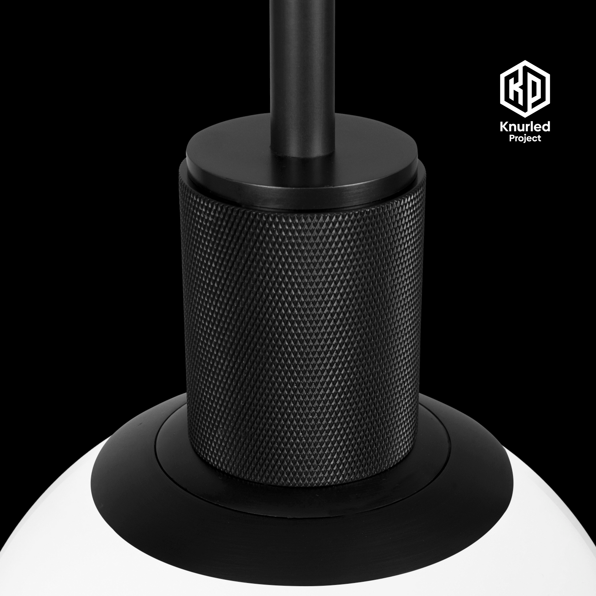 matte black pendant light 150mm opal shade product photo 4
