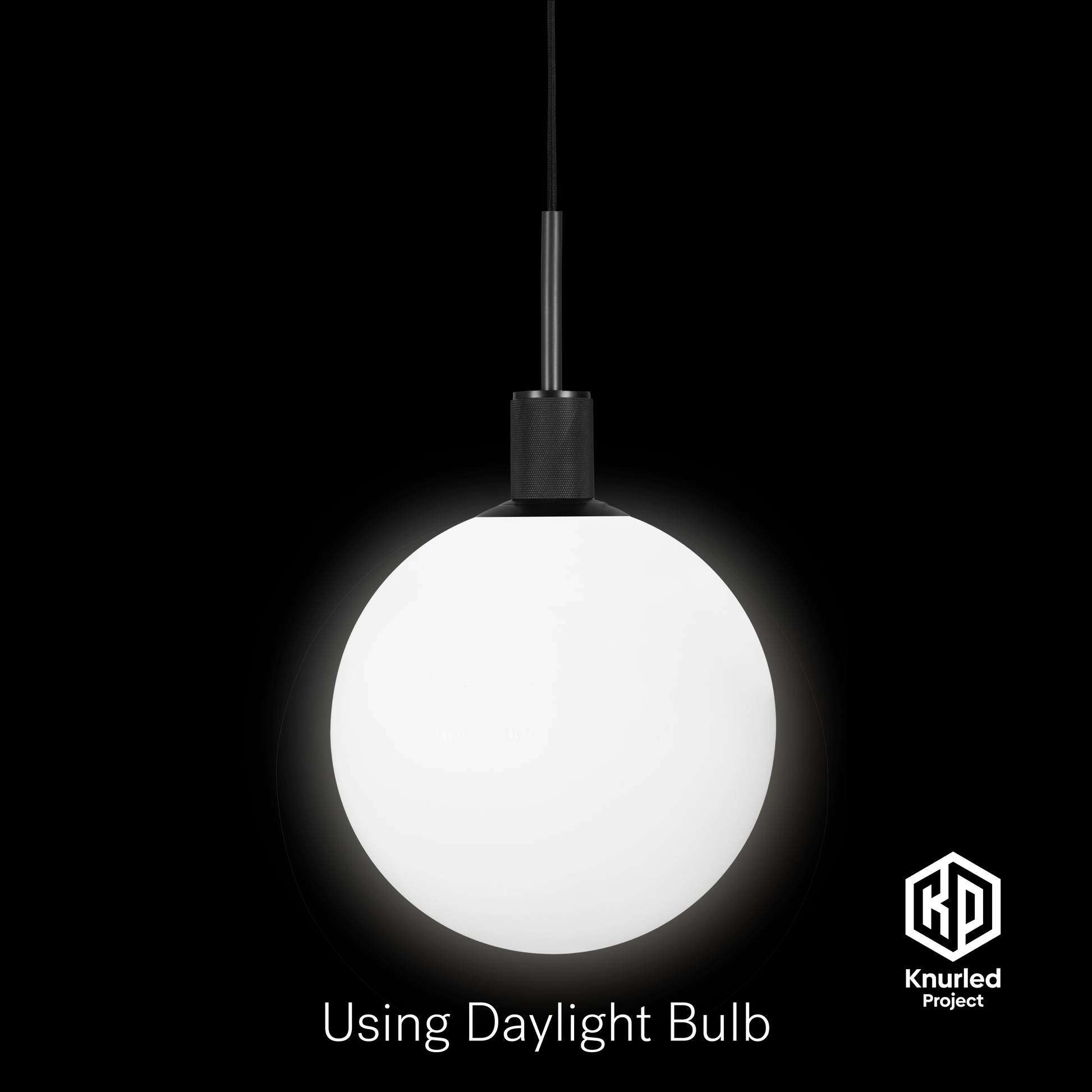 matte black pendant light 300mm opal shade product photo 2