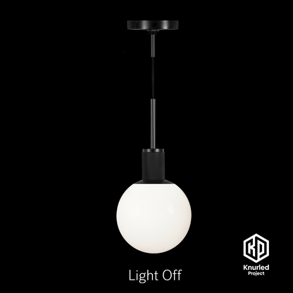 matte black pendant light 150mm opal shade product photo 6