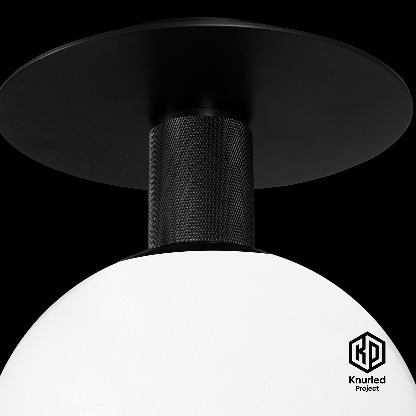 matte black ceiling light 300mm opal shade product photo 5