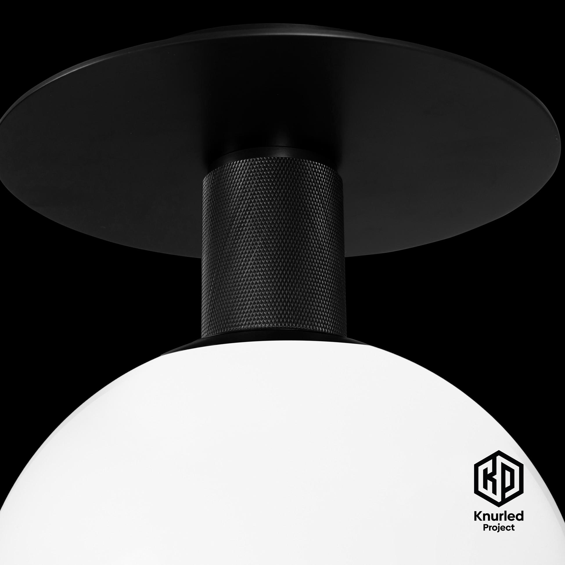 matte black ceiling light 300mm opal shade product photo 5