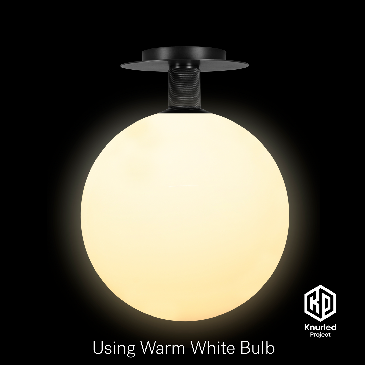 matte black ceiling light 300mm opal shade product photo 4