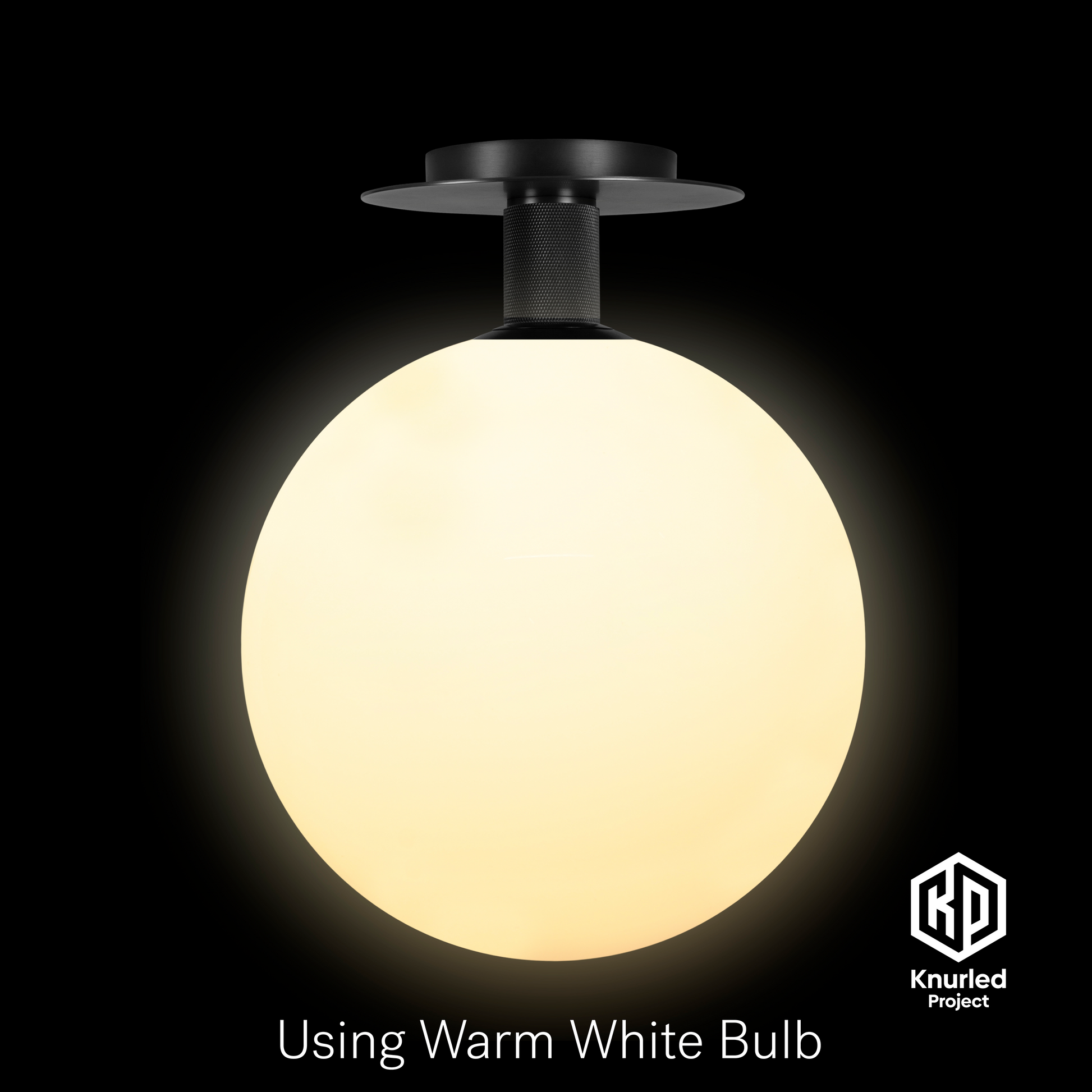 matte black ceiling light 300mm opal shade product photo 4