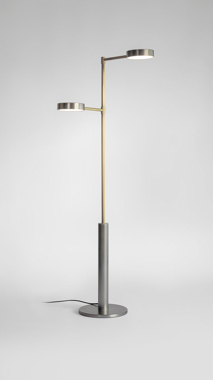Two Cylinders Floor Lamp turned on