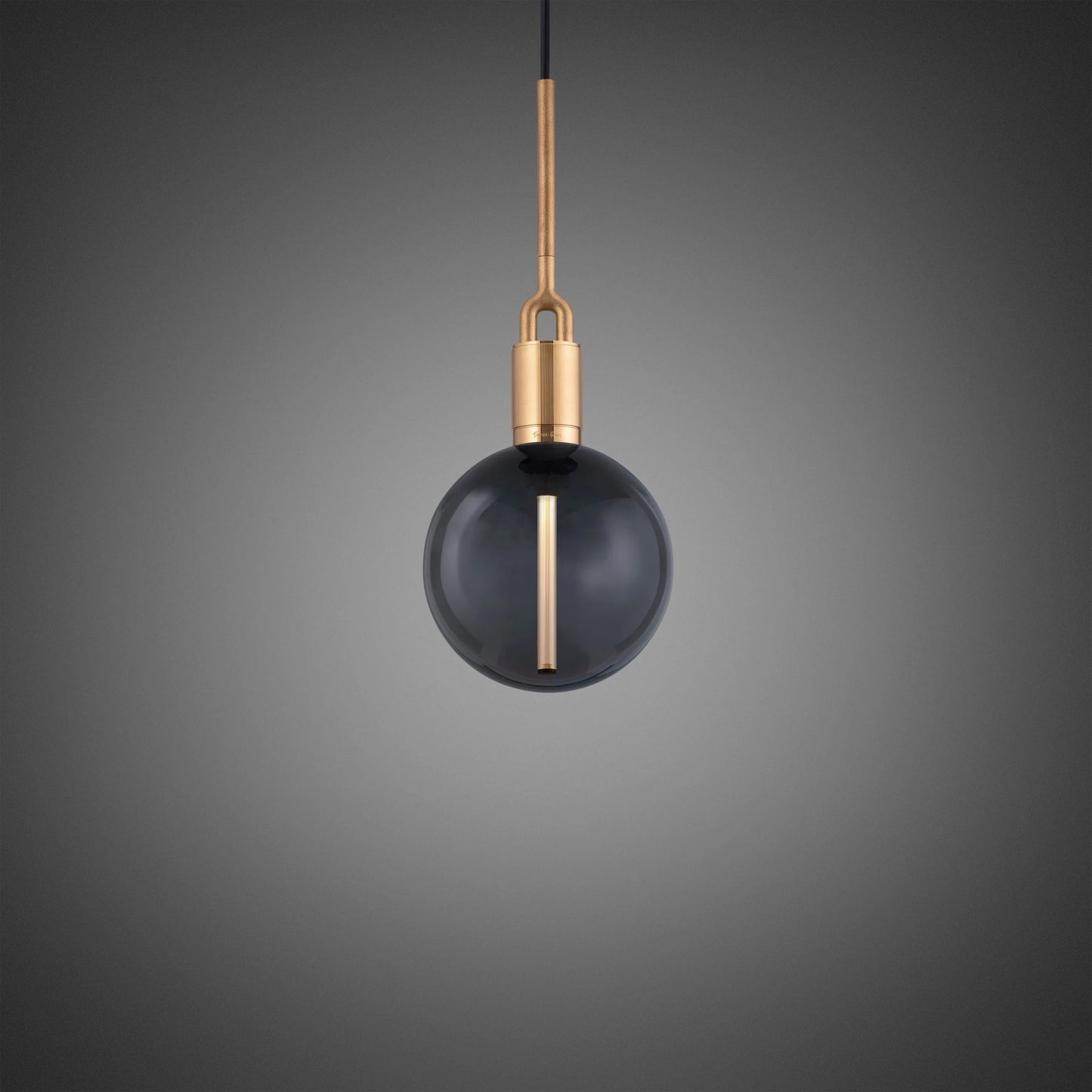 Forked Pendant Light / Globe / Smoked / Medium