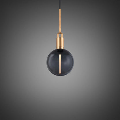 Forked Pendant Light / Globe / Smoked / Medium