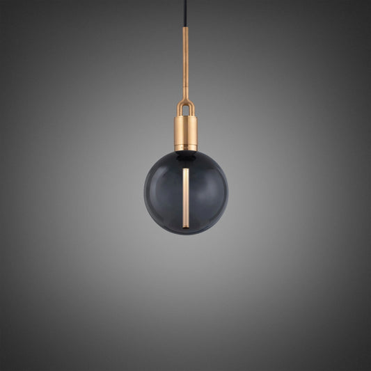 Forked Pendant Light / Globe / Smoked / Medium