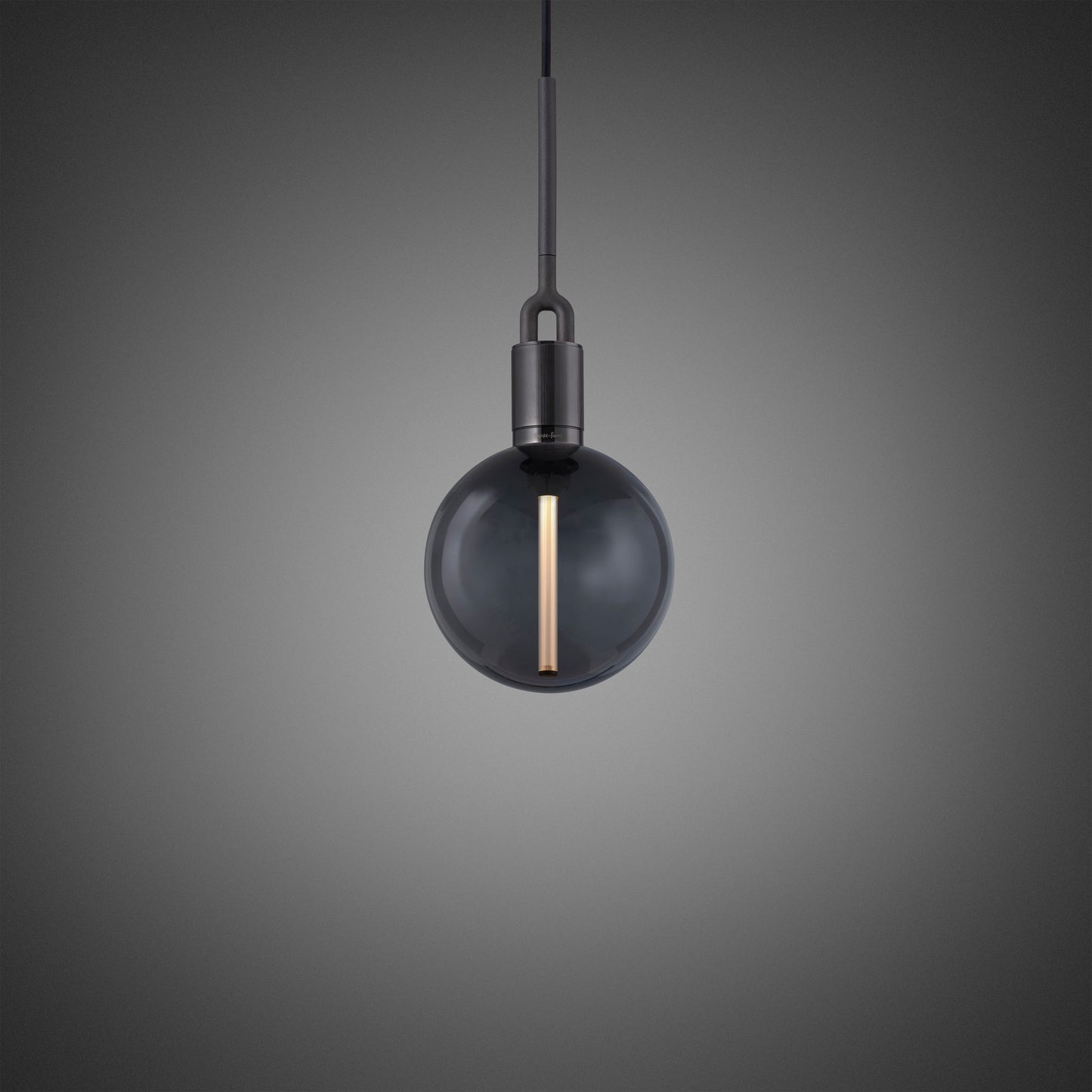 Forked Pendant Light / Globe / Smoked / Medium