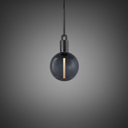 Forked Pendant Light / Globe / Smoked / Medium