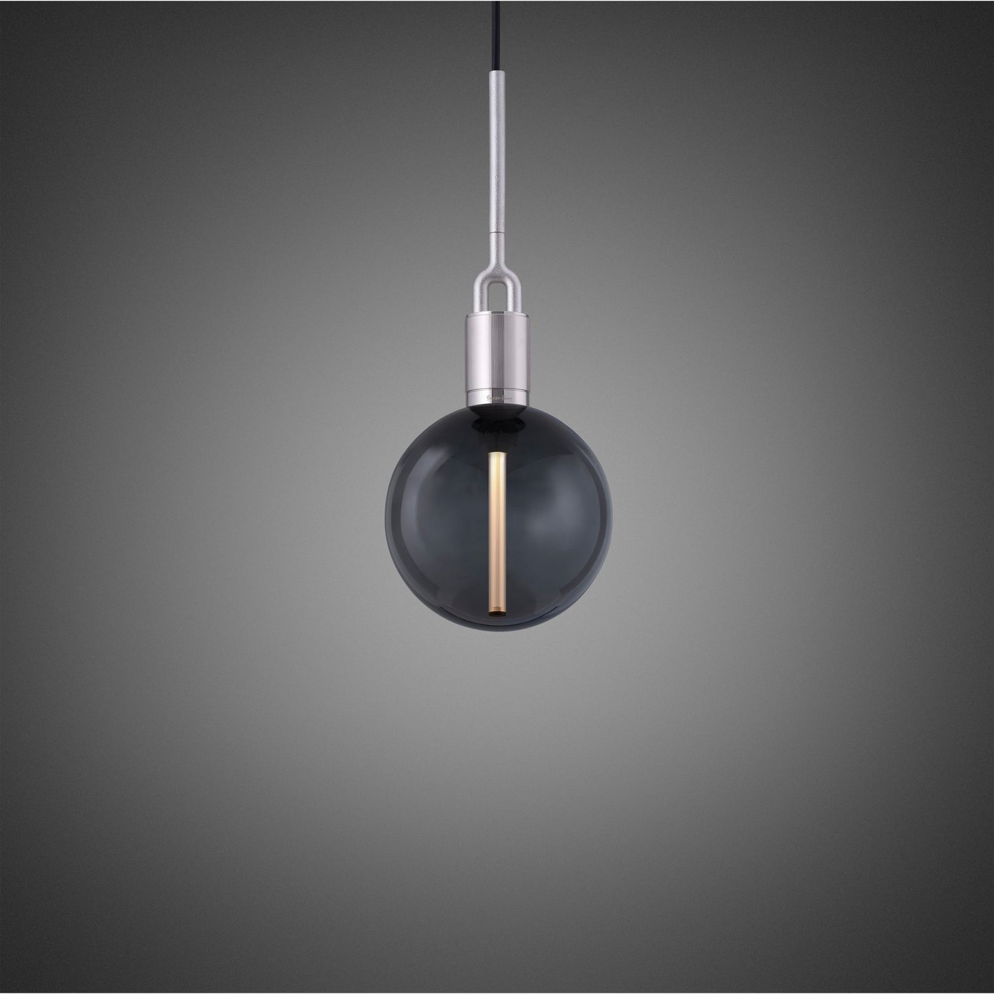 Forked Pendant Light / Globe / Smoked / Medium