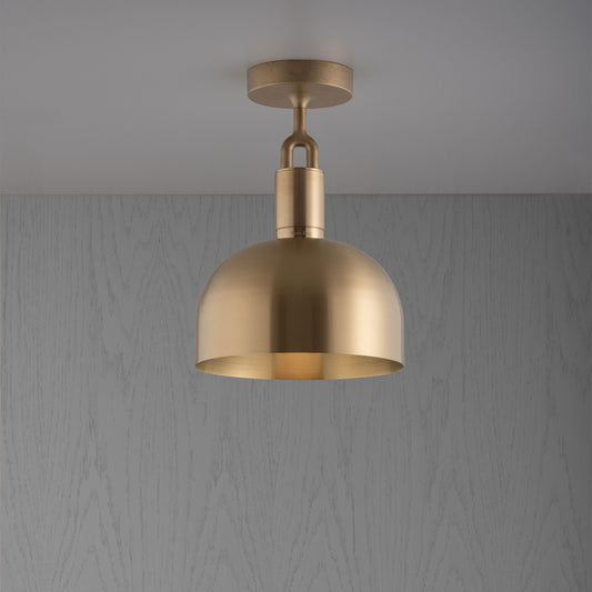 Forked Ceiling Light / Shade / Medium brass, front view.
