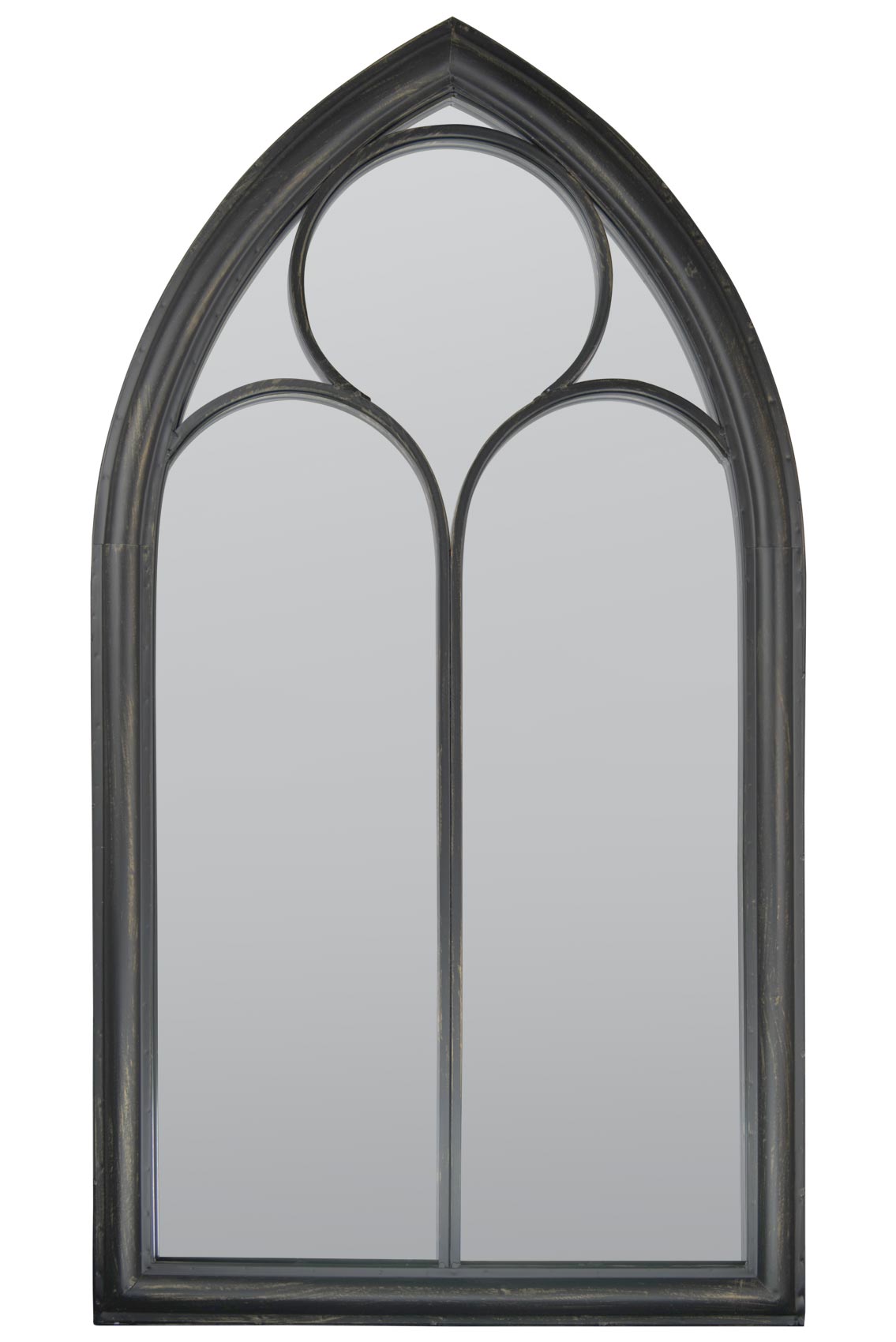 Elegant Black Somerley Chapel Arch Garden Reflection Mirror 112 x 61 CM-4