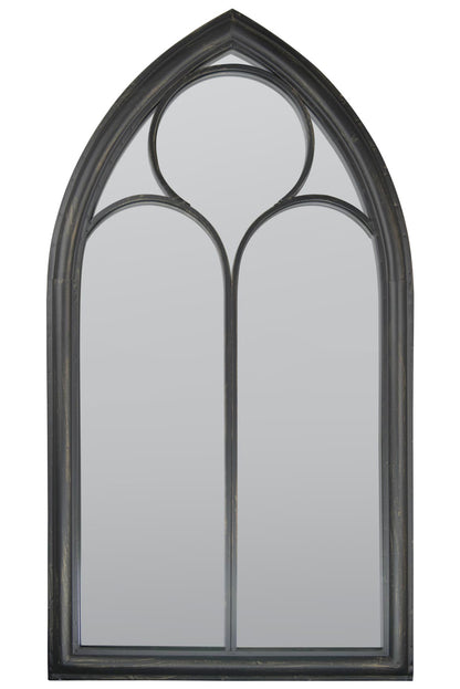 Elegant Black Somerley Chapel Arch Garden Reflection Mirror 112 x 61 CM-4