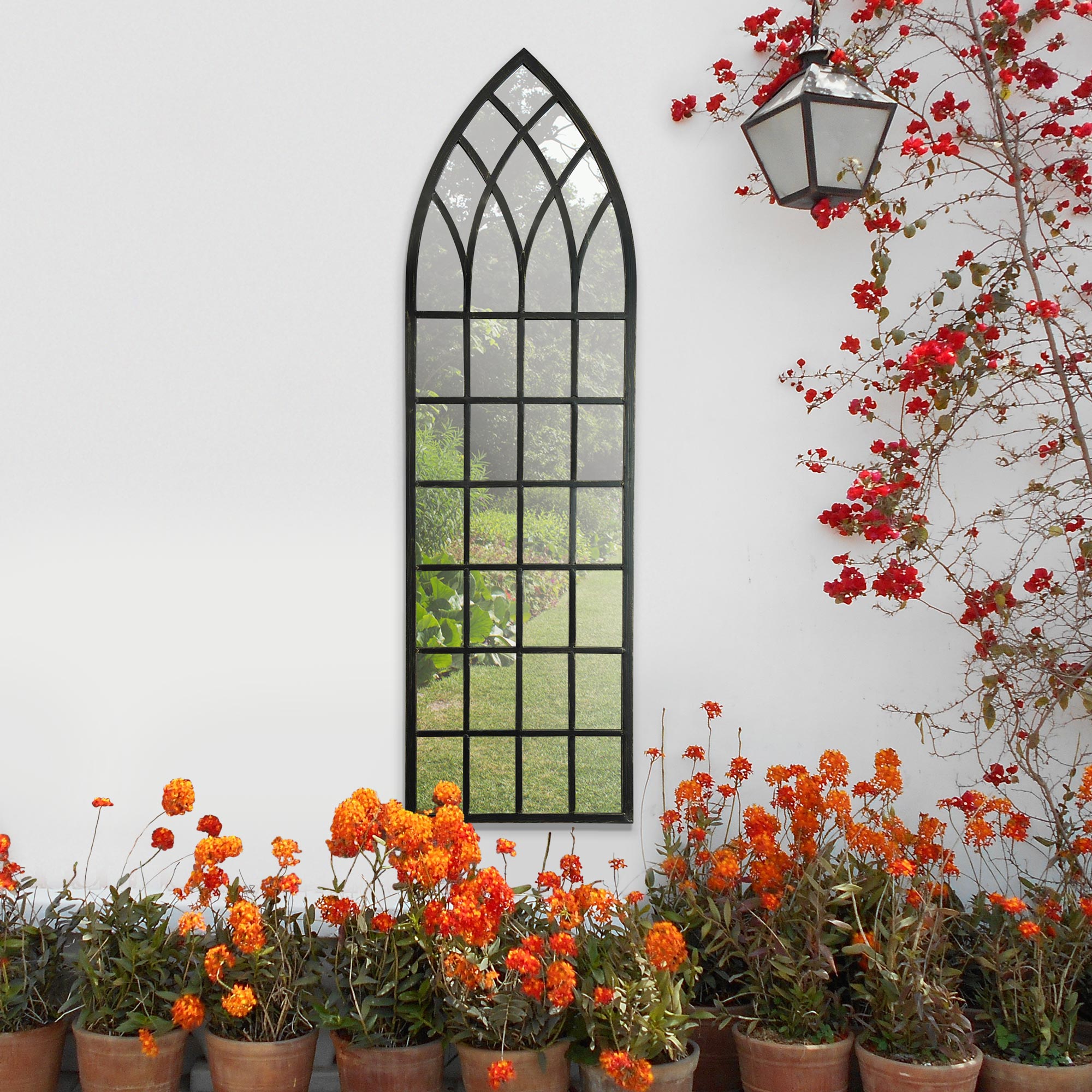 Somerley Large Rustic Garden Arch Mirror - 140 x 40.5 CM-7