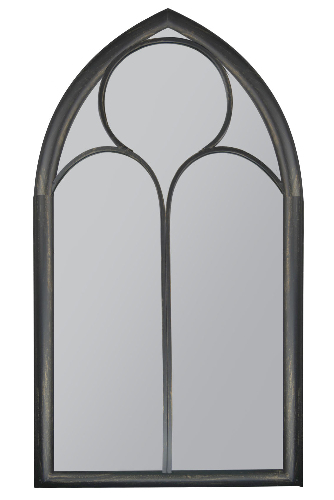 Somerley Chapel Arch Oversized Black Outdoor Mirror 150 x 81 CM-2