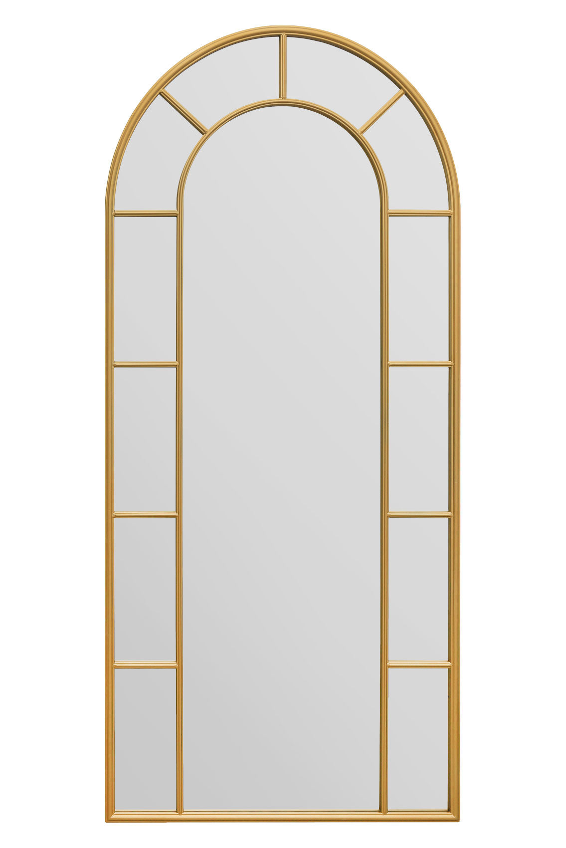 The Arcus - Elegant Gold Arched Leaner Garden Mirror 75" X 33" (190CM X 85CM)-2