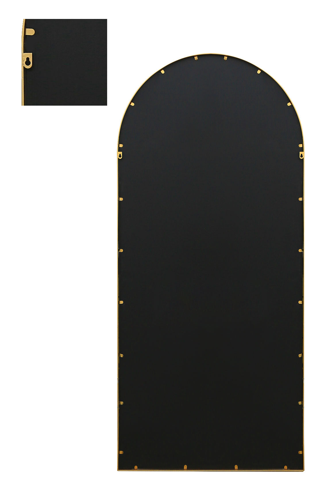 The Arcus - Elegant Gold Arched Leaner Garden Mirror 75" X 33" (190CM X 85CM)-4