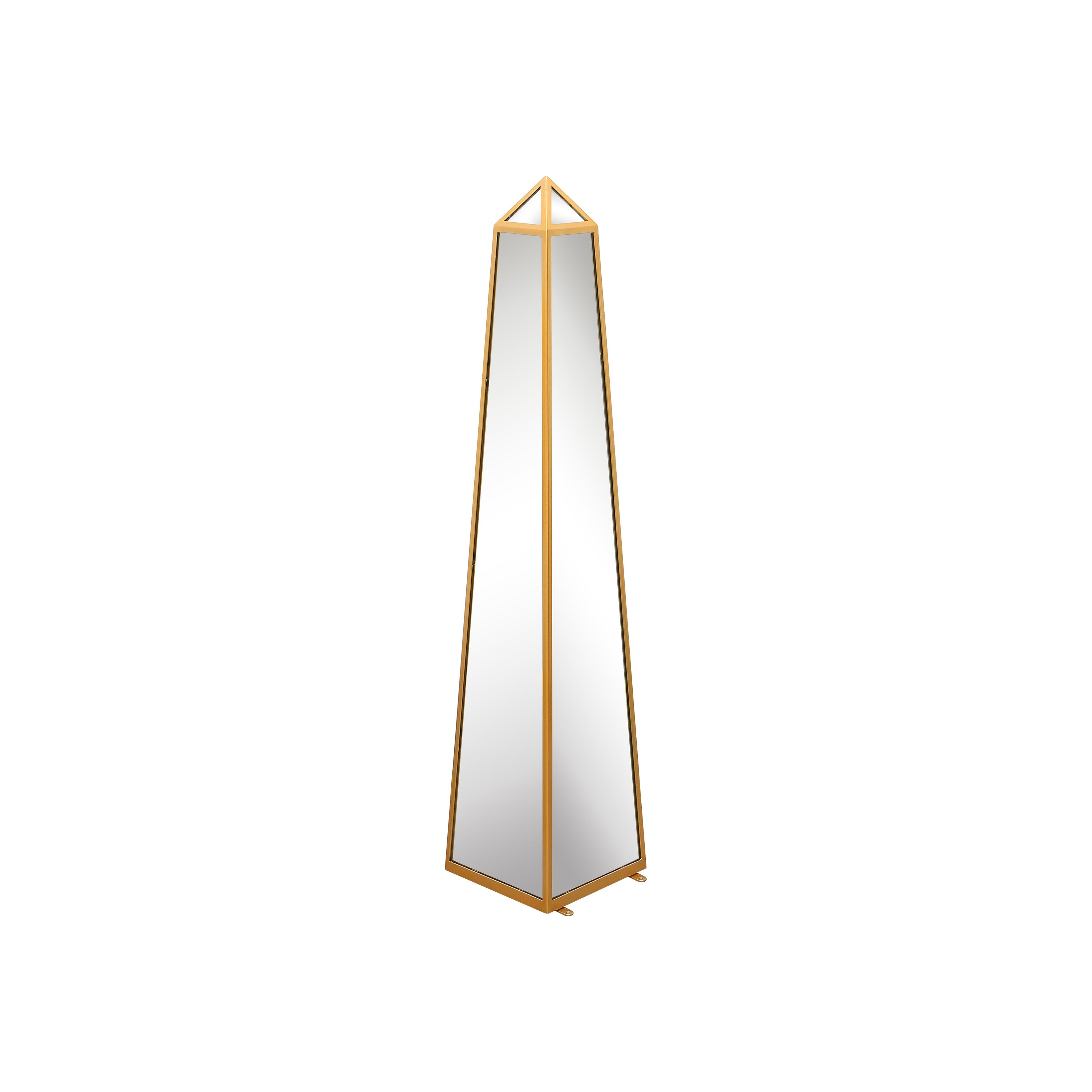 Elegant Gold-Trimmed Mirrored Garden Obelisk - 39" X 8" X 8" (100CM X 20CM X 20CM)-6