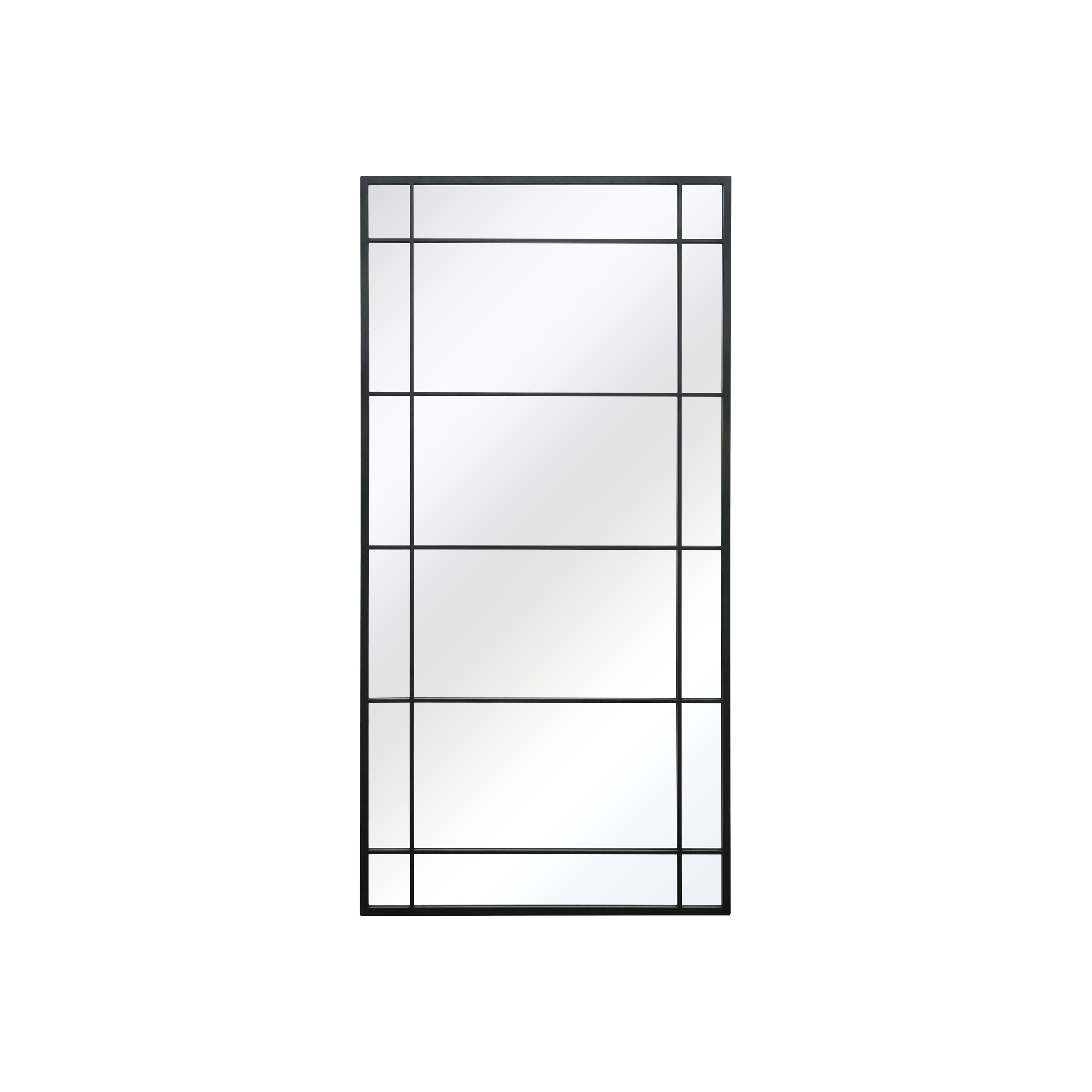 The Horizon - Sleek Black Metal Framed Garden Mirror 71" X 35" (180CM X 90CM) for Wall or Leaning Use-8