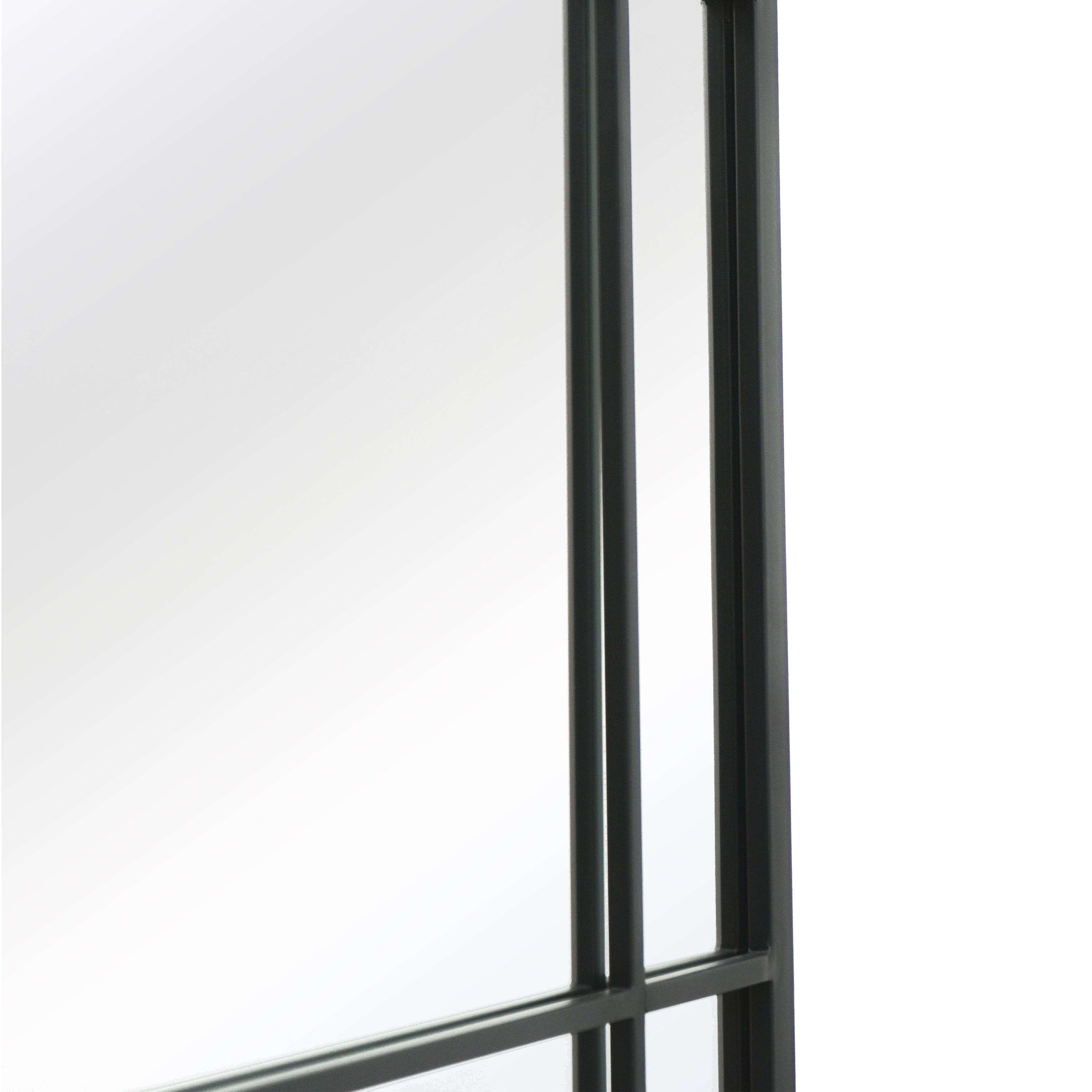 The Horizon - Sleek Black Metal Framed Garden Mirror 71" X 35" (180CM X 90CM) for Wall or Leaning Use-9