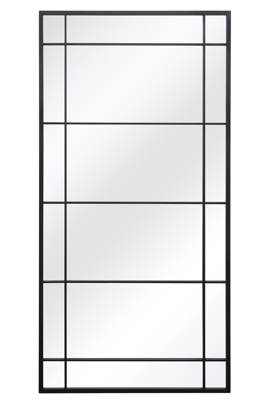 The Horizon - Sleek Black Metal Framed Garden Mirror 71" X 35" (180CM X 90CM) for Wall or Leaning Use-1