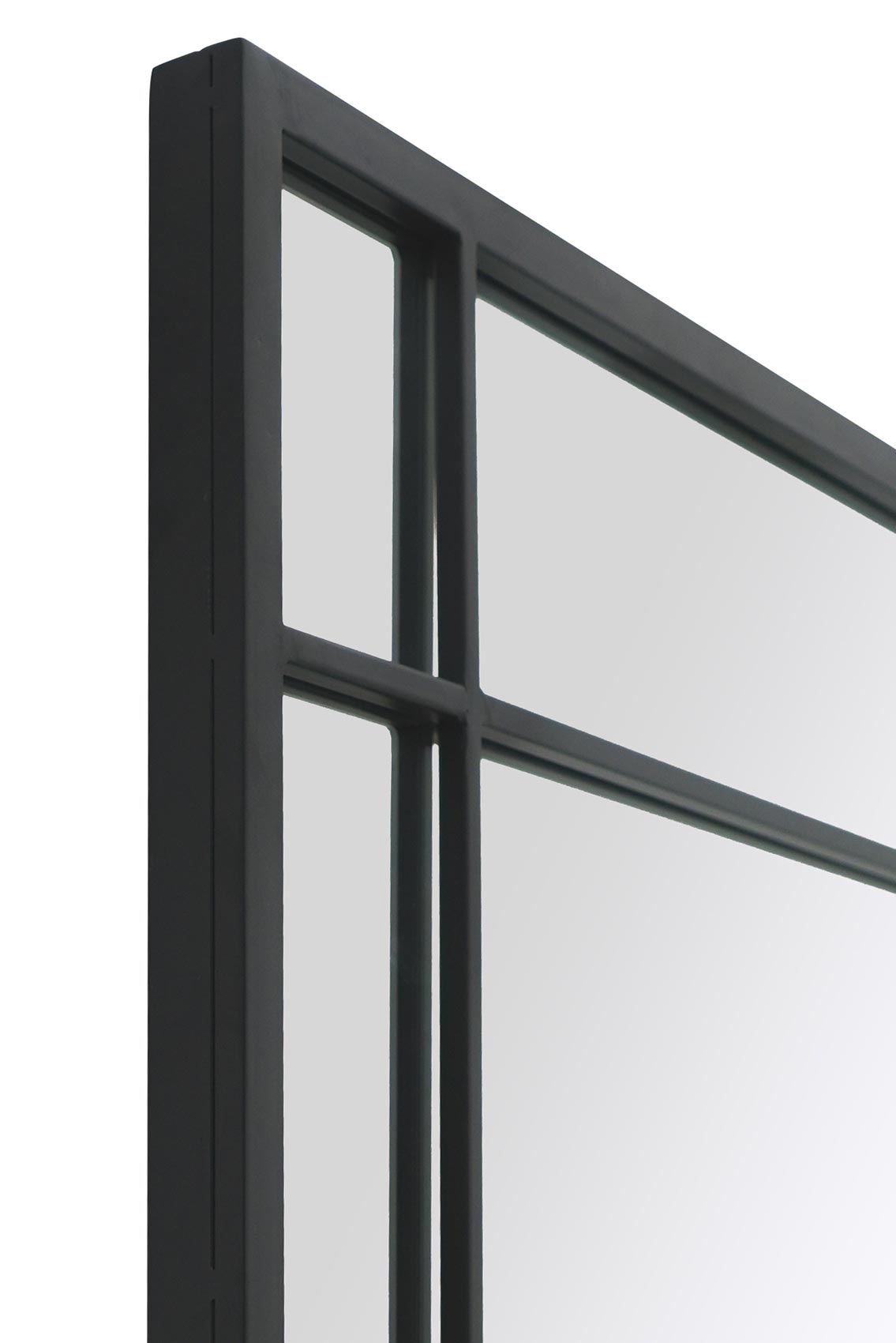 The Horizon - Sleek Black Metal Framed Garden Mirror 71" X 35" (180CM X 90CM) for Wall or Leaning Use-4