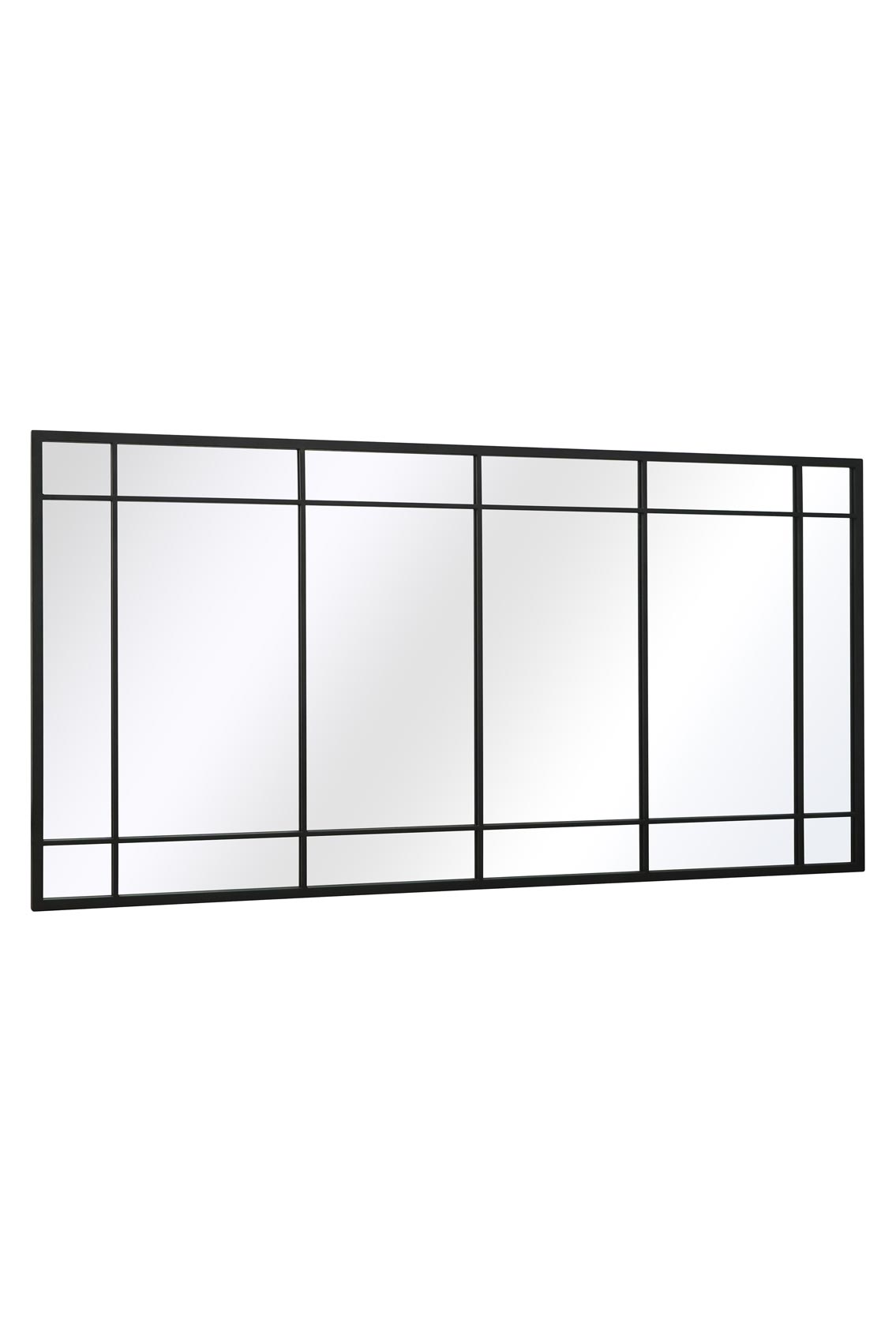 The Horizon - Sleek Black Metal Framed Garden Mirror 71" X 35" (180CM X 90CM) for Wall or Leaning Use-5