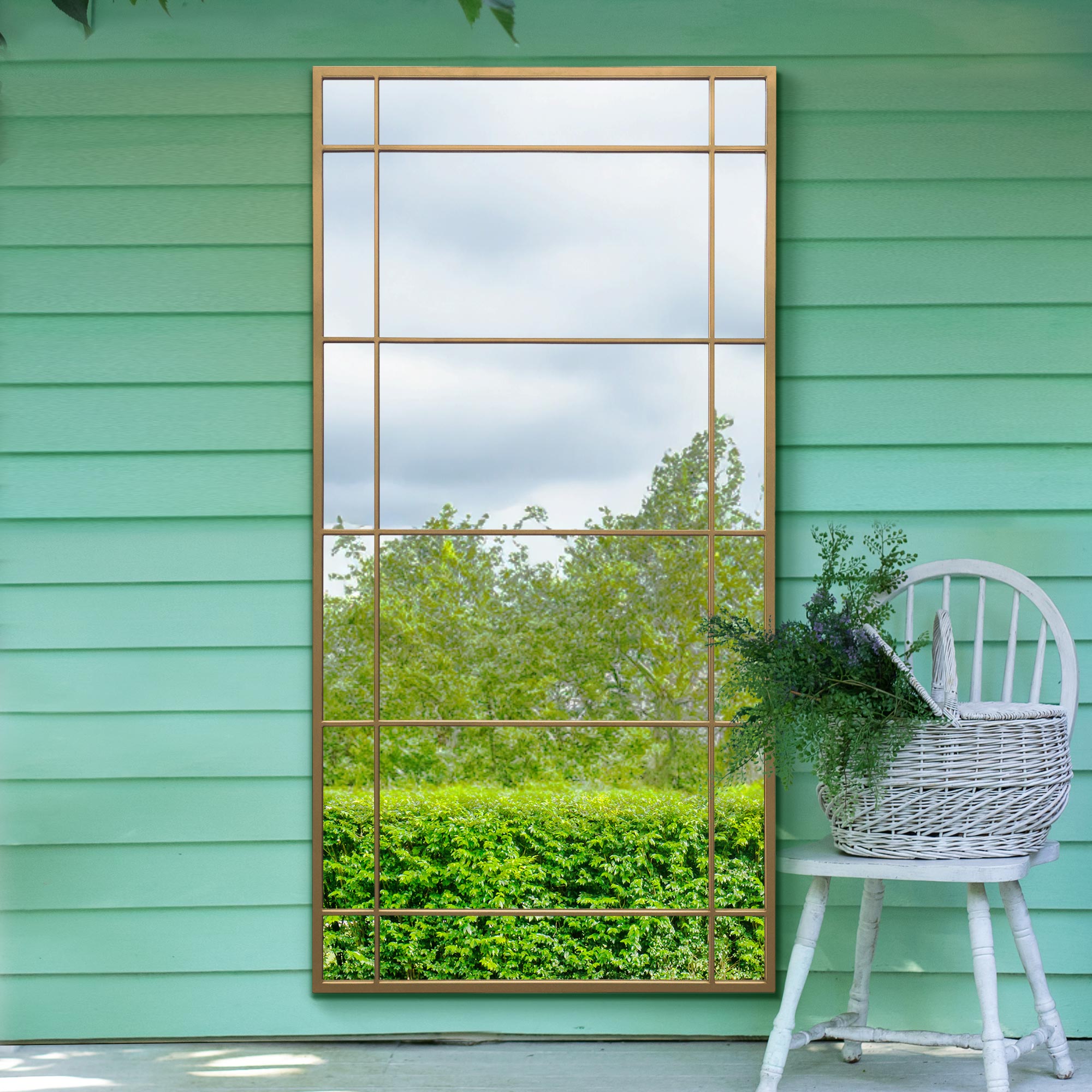 The Luxe Gold Framed Garden Mirror - 71" X 35" (180CM X 90CM) for Wall or Leaning Display-13