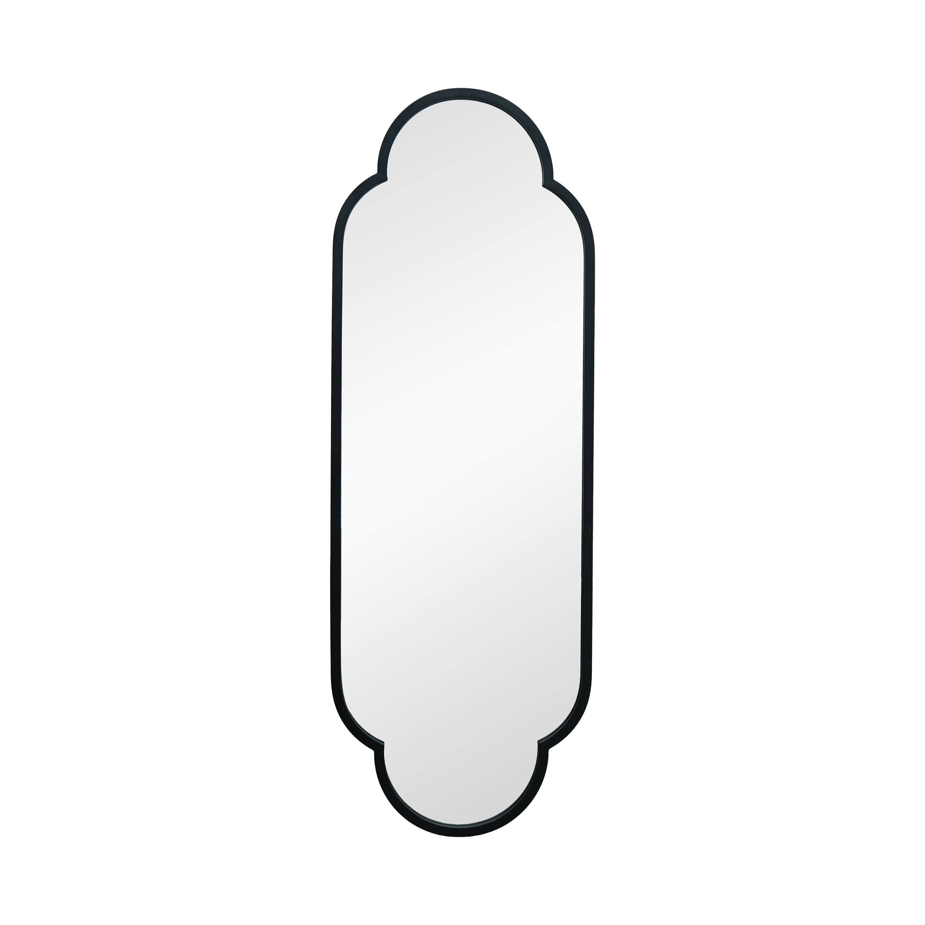 The Duplici - Elegant Black Metal Double Arched Oval Garden Wall Mirror 59" X 20" (150CM X 52CM)-2