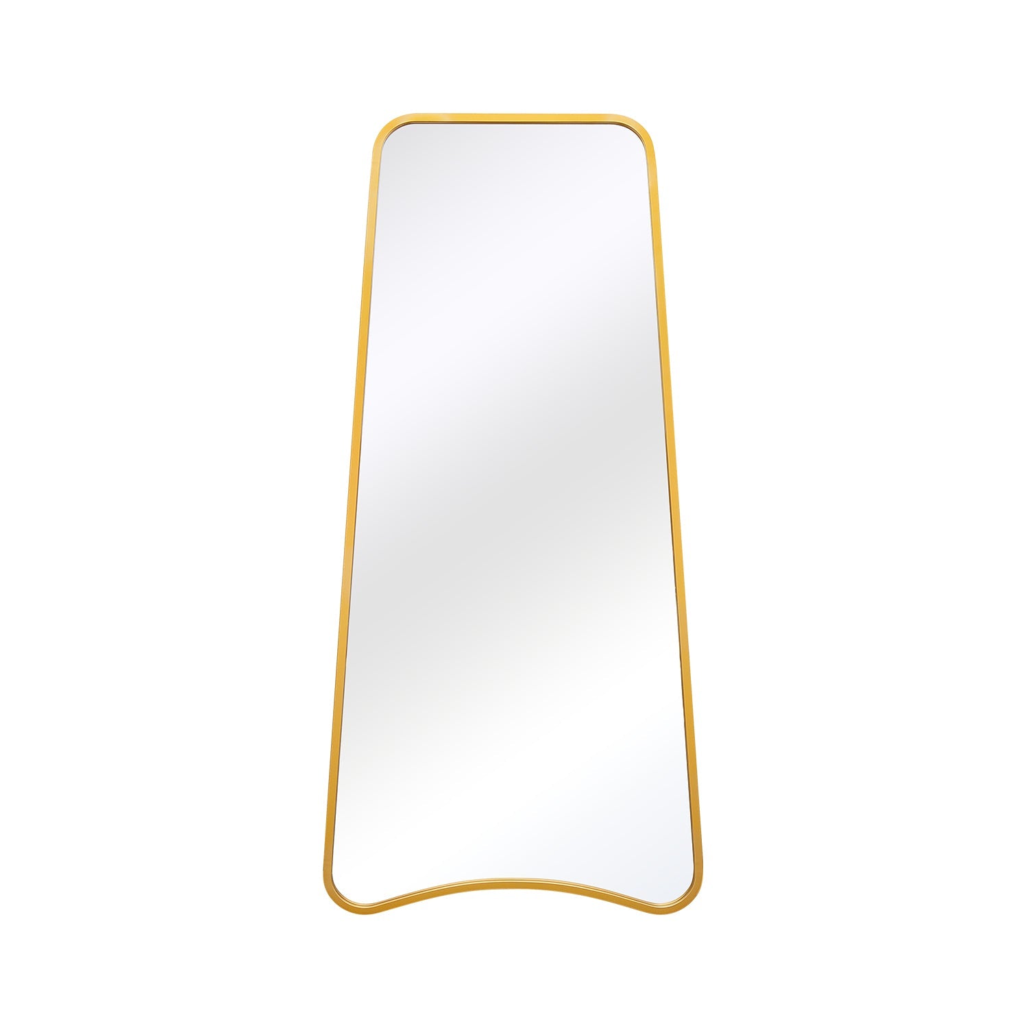 Arched Bottom Gold Metal Framed Garden Wall Mirror - Isosceles Trapezoid Design, 71" X 34" (180CM X 85CM)-7