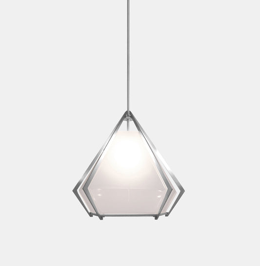 HARLOW LARGE PENDANT ALABASTER WHITE GLASS SATIN NICKEL FINISH 