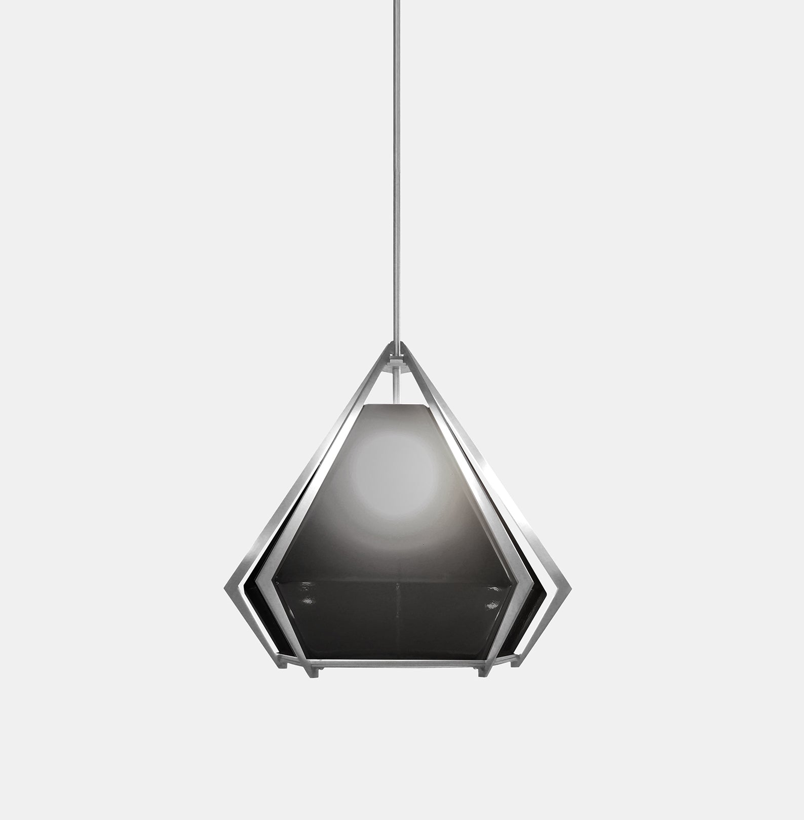 HARLOW LARGE PENDANT SMOKED GRAY GLASS SATIN NICKEL FINISH 