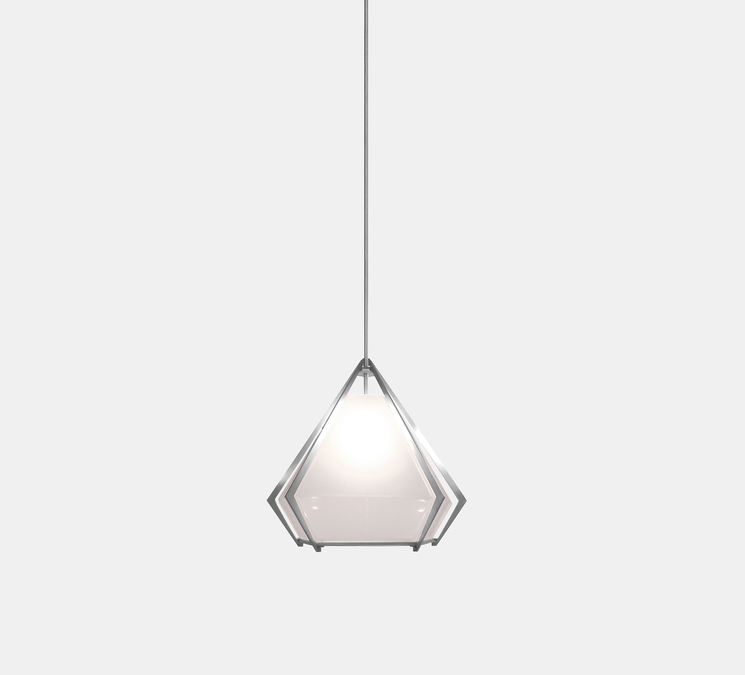 HARLOW SMALL PENDANT ALABASTER WHITE GLASS SATIN NICKEL FINISH 