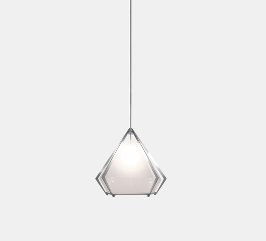 HARLOW SMALL PENDANT ALABASTER WHITE GLASS SATIN NICKEL FINISH 