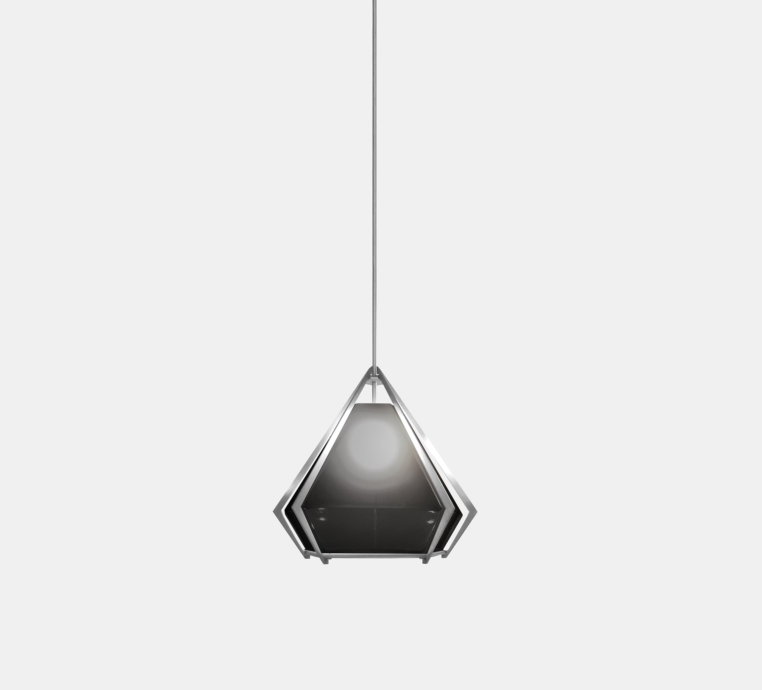 HARLOW SMALL PENDANT SMOKED GRAY GLASS SATIN NICKEL FINISH 