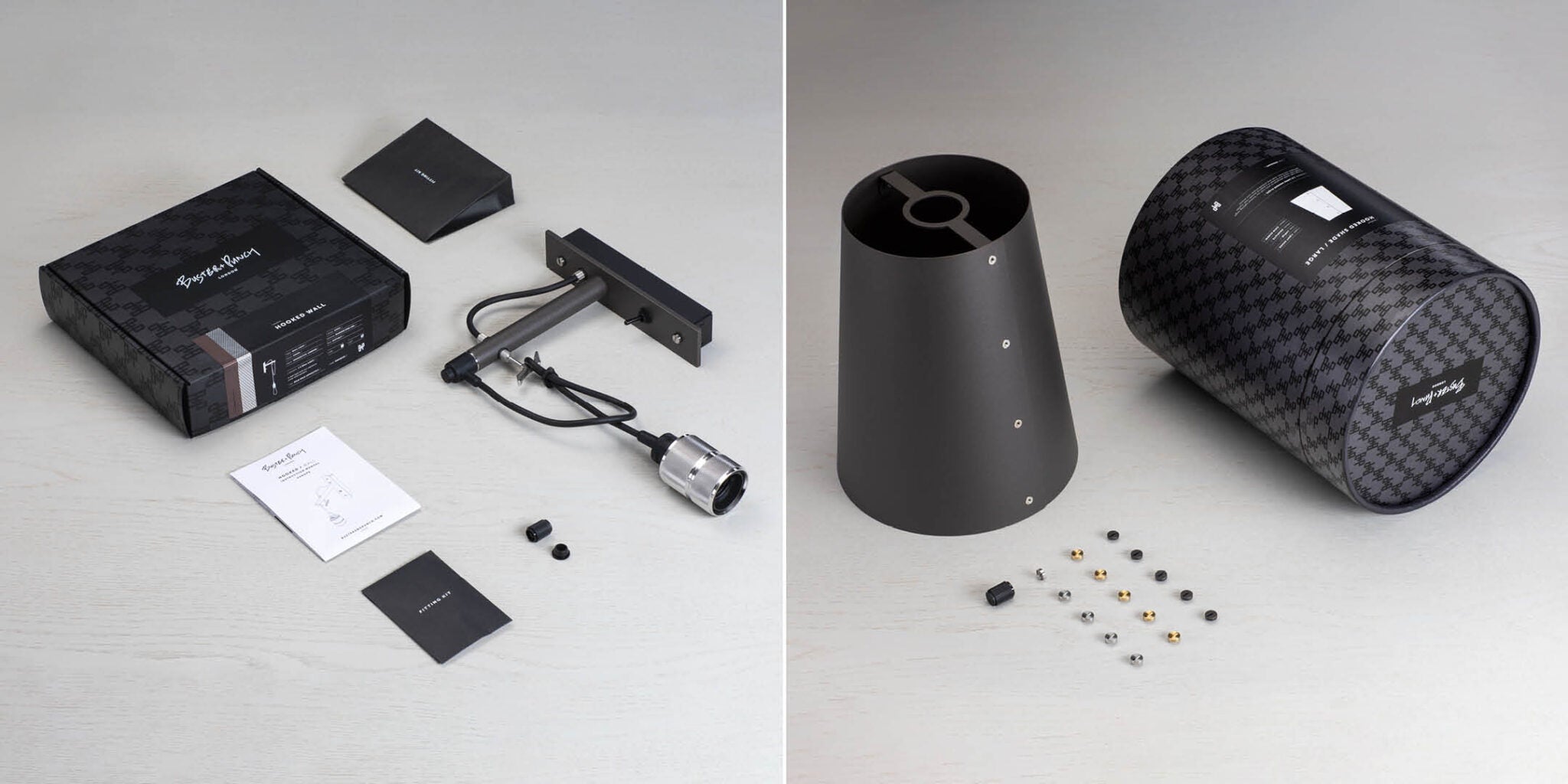 Hooked Wall/ Large/ Graphite Steel packaging 