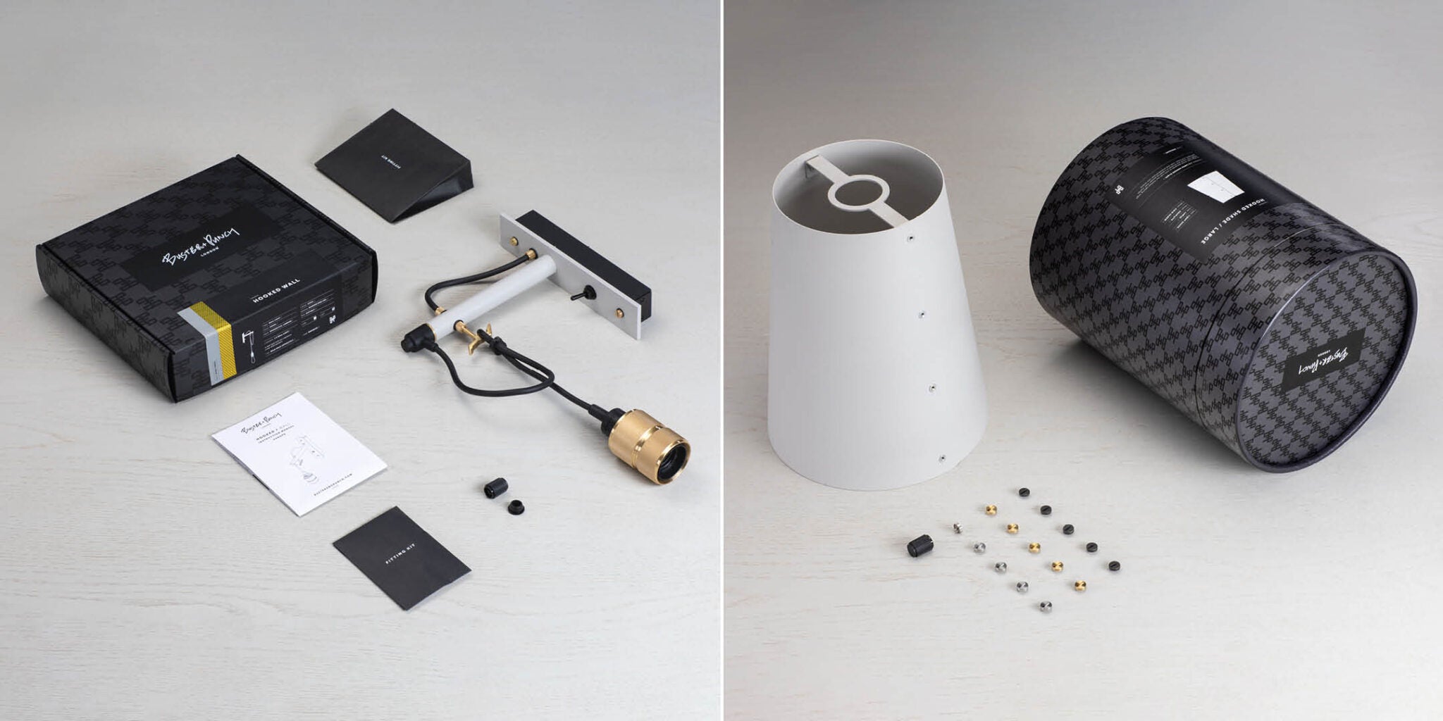 Hooked Wall/ Large/ Stone Brass packaging 