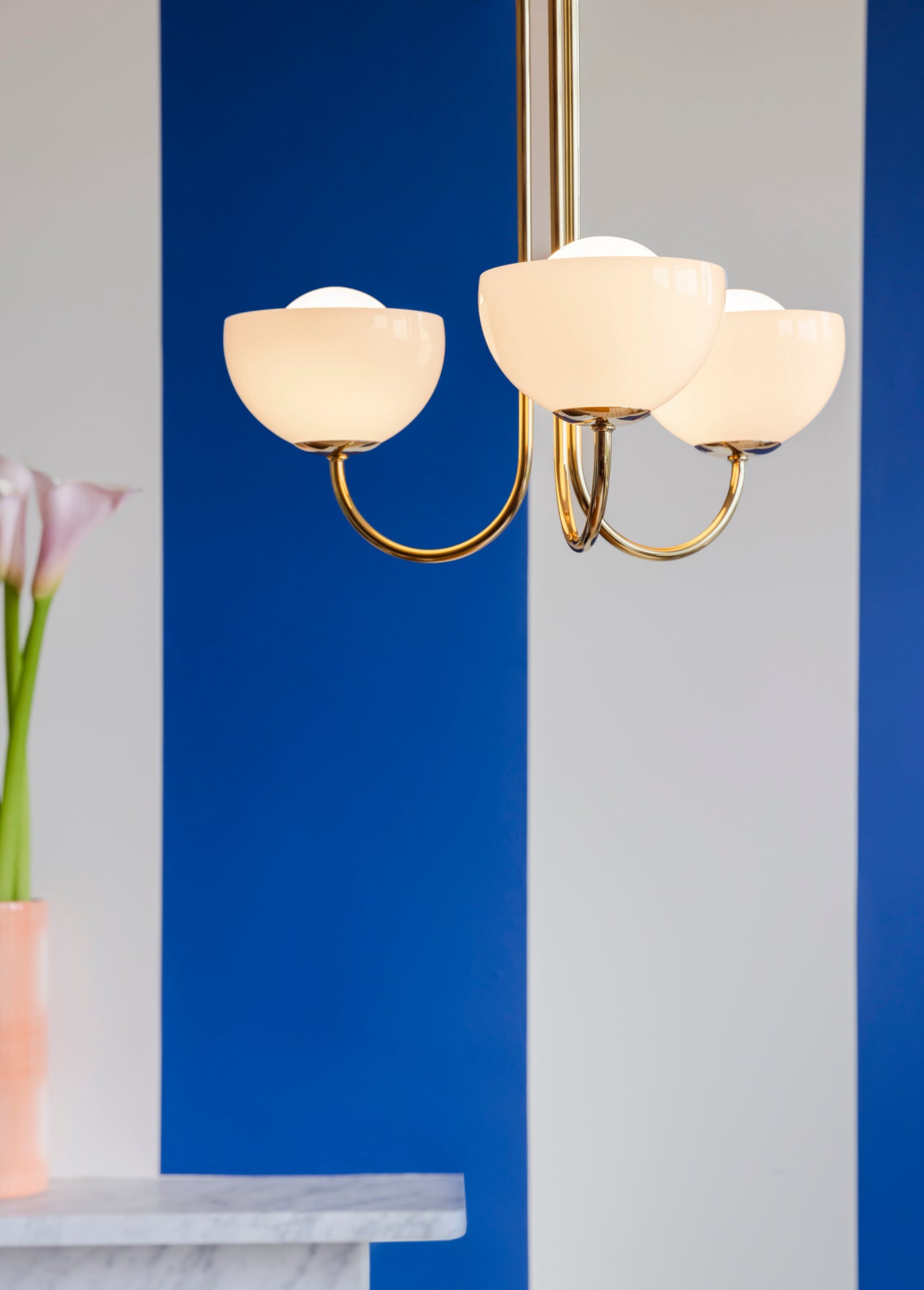 3 Light Dome Ceiling Light brass, lifestyle