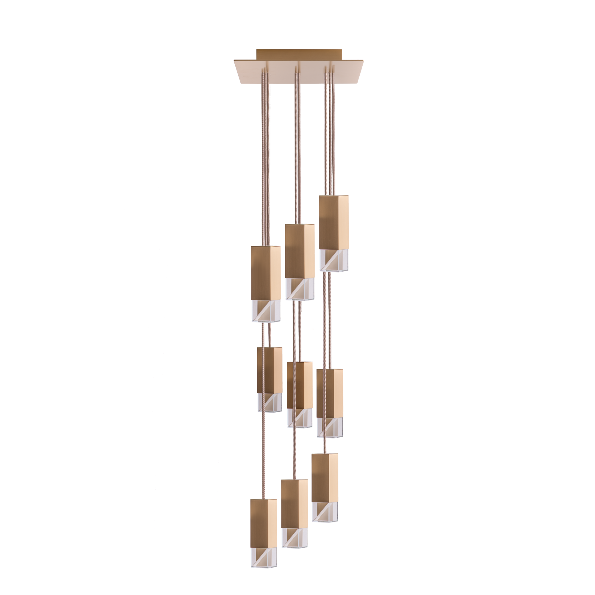 Lamp/ One Brass 9- Light Chandelier, cut out/