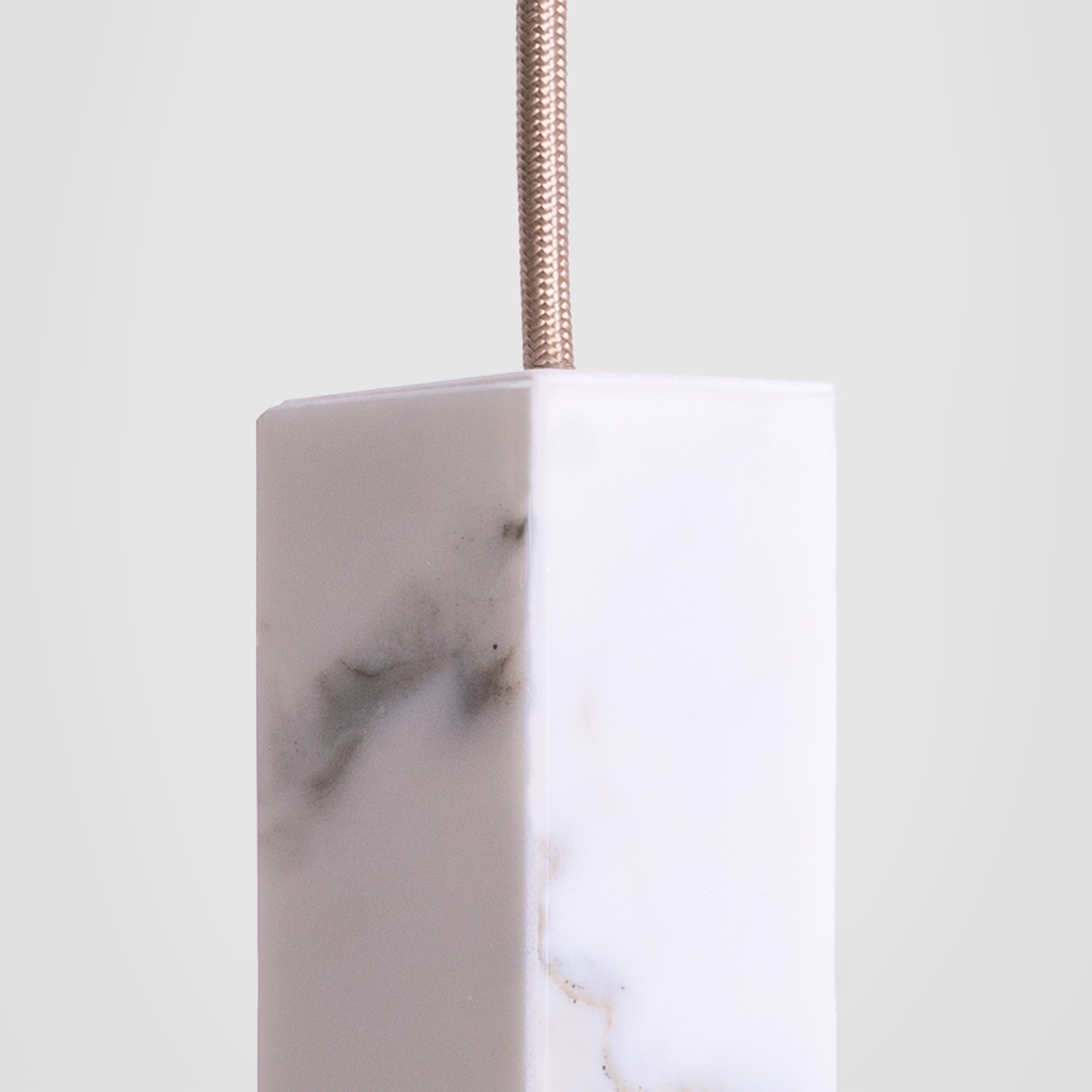 Lamp One Pendant Light / Marble, detailed close up of cable and marbling.