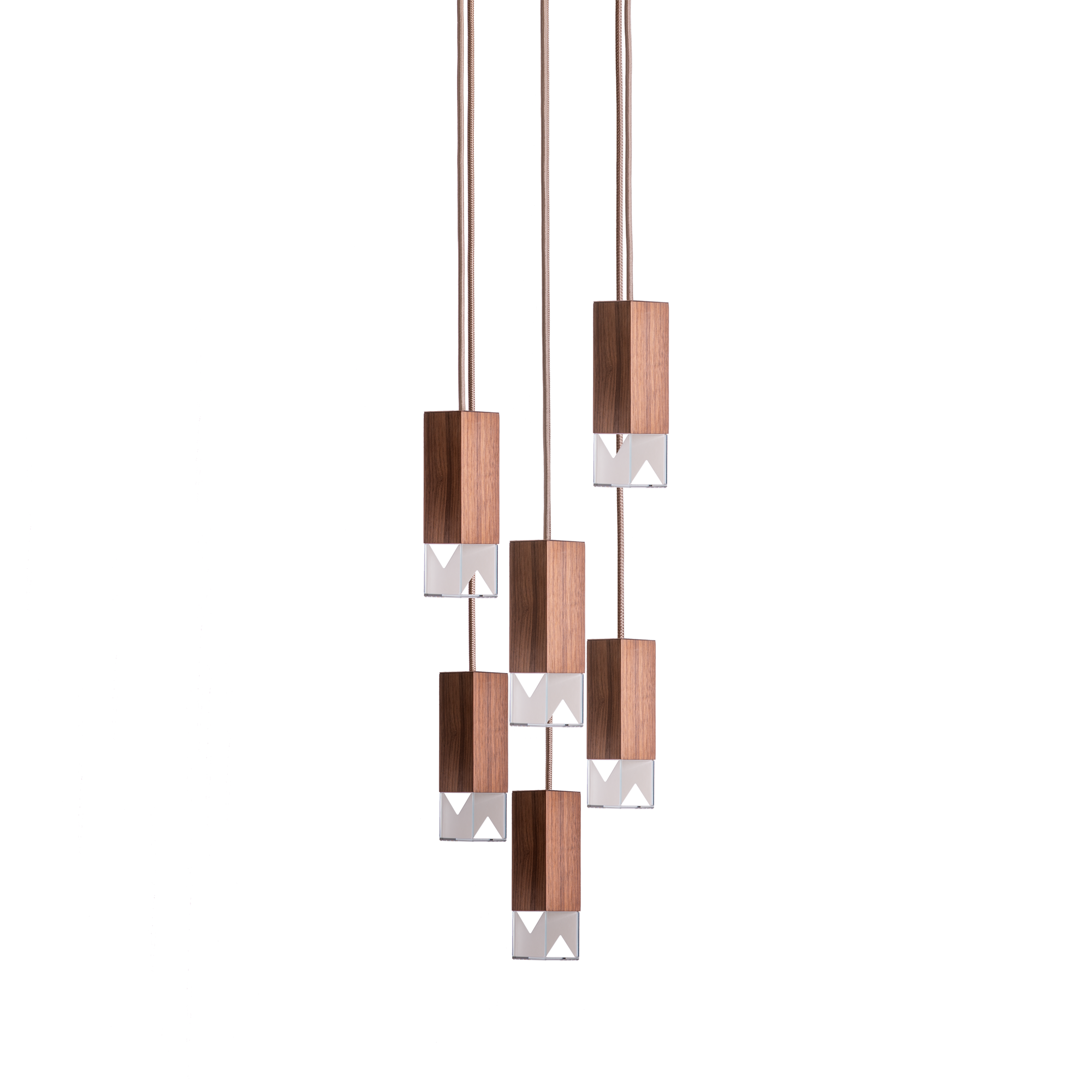 Lamp/ One Wood 6- Light Chandelier, cut out.