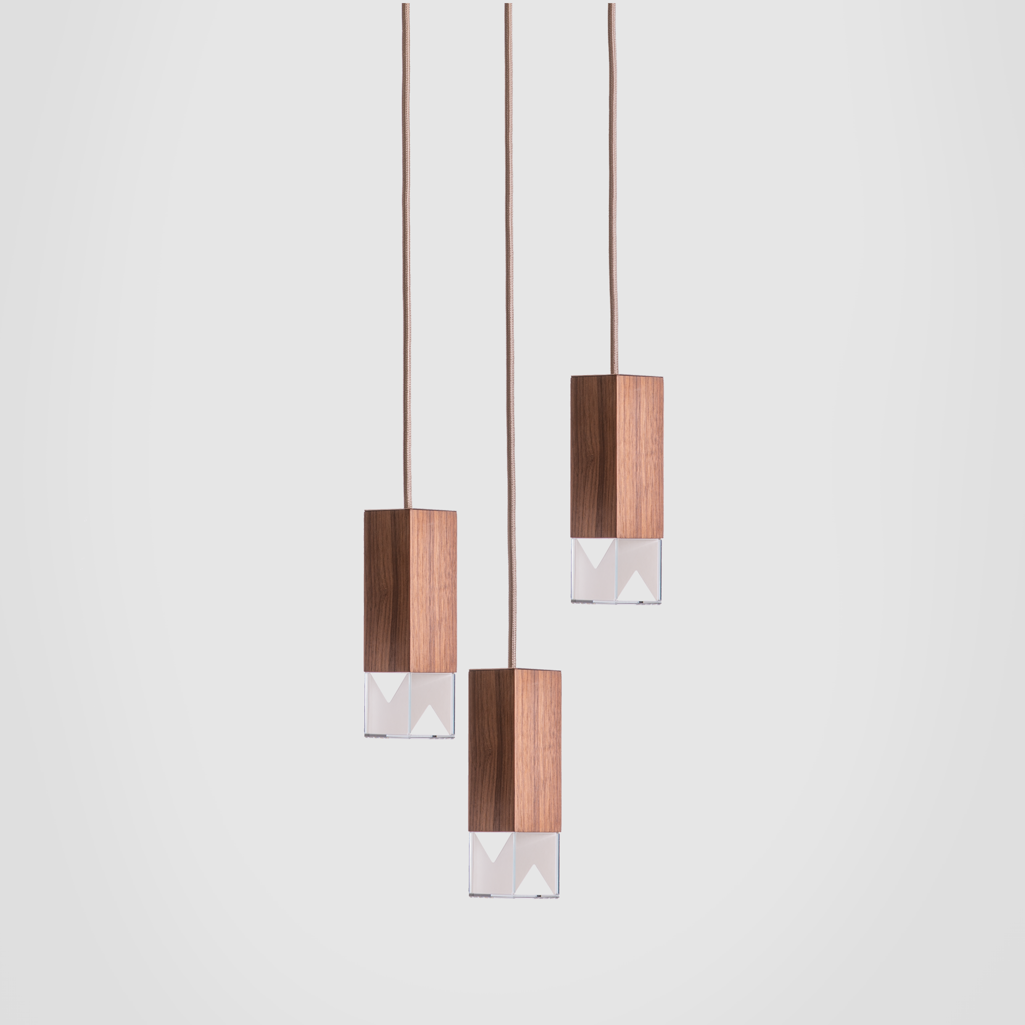Lamp/ One Wood Trio Chandelier 