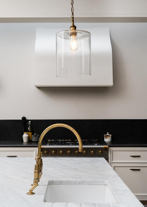 Lowell Grand Clear Large Glass Cylinder Pendant Light