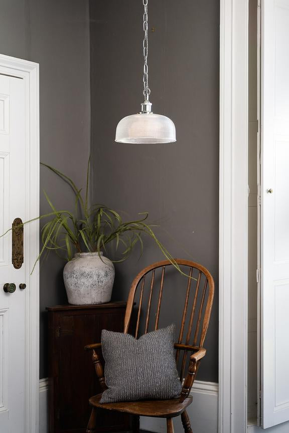 Du Maurier Prismatic Stepped Dome Glass Pendant Light